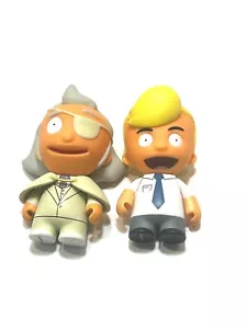 KidRobot Bob's Burgers mini Vinyl 3": MR FISCHOEDER & HUGO HABERCORE SET of 2 - Picture 1 of 9