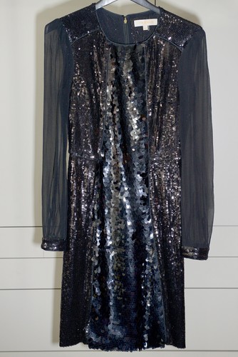 TORY BURCH Abito nero Tori Burch in paillettes manica lunga. Tg.XS. 133€