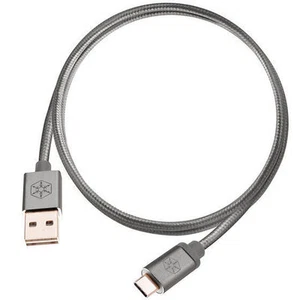 Silverstone CPU04C-1000 (Charcoal, 3.3ft) Reversible USB-A to USB TYPE-C Cable - Picture 1 of 3