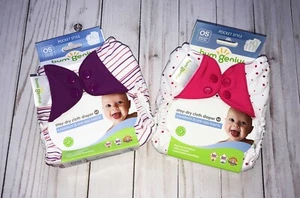Baby Girl Lot of 2 Pocket-Style Cloth Diapers BumGenius 4.0 - Picture 1 of 1