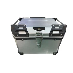 45L Motorcycle Rear Top Box Luggage Black Tail Carrier Tool Case With Lock -Grey - Picture 1 of 3