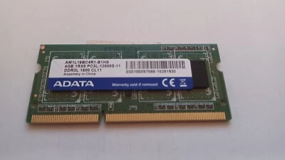 ADATA 4GB PC3-12800 Memory Module AM1L16BC4R1-B1HS - Image 1 of 2