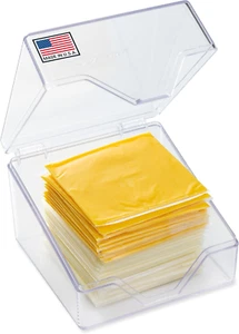 American Sliced Cheese Holder | Airtight Storage Container for Fridge | Hinged L - Picture 1 of 7