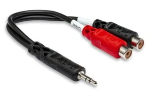Hosa YRA-154 3.5 mm TRS to Dual RCAF Stereo Breakout Cable - Picture 1 of 2