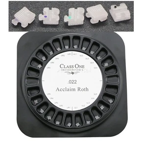 CLASS ONE Dental Orthodontic Ceramic Brackets Braces Roth 022 345 Hooks 1Pack - Picture 1 of 12