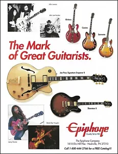 1994 Epiphone Emperor Sheraton II Casino Sorrento guitar ad John Lennon - Imagen 1 de 3