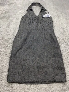 Spense Dress Women 14P Petite Metallic Paisley Swirl Glitter Spaghetti Strap NWT - Picture 1 of 11
