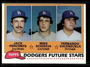 1981 TOPPS FUTURE STARS PERCONTE SCIOSCIA VALENZUELA - Foto 1 di 1