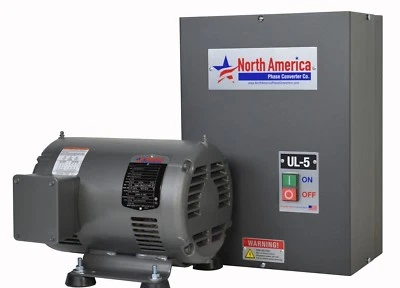 Convertidor de fase rotativo listado UL-5 Pro-Line 5HP UL - NUEVO - Hecho en EE. UU. - Imagen 1 de 4