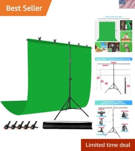 Sfondo Schermo Verde con Supporto 6.5X10ft per Fotografia Streaming Video - Foto 1 di 9