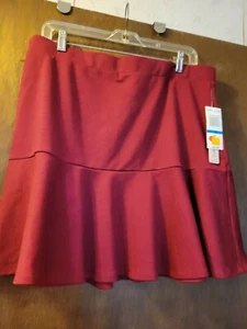 Sequin Hearts Mini Skirt XL Burgundy - Picture 1 of 3