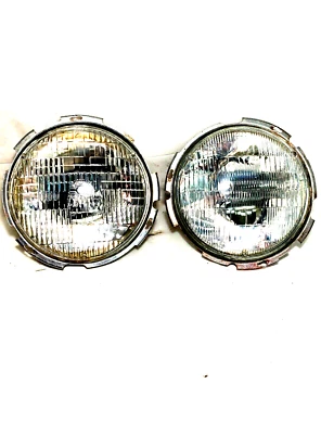 1968 - 1981  Fiat 124 Pair of Headlamp Headlight with Metal Headlight Seats - Image 1 of 4