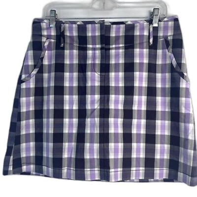 Annika Cutter & Buck Plaid Golf Skort Size 8/MD Athletic Preppy  - Image 1 of 4