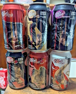 Jurassic Park Dr Pepper Juego de 6 latas Jurassic Park Rebirth Película **VACÍO* - Imagen 1 de 7