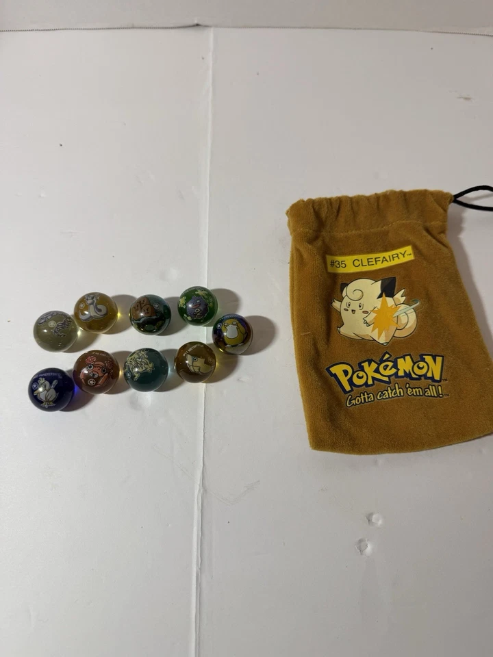 Pokemon Canicas y Raro #35 Clefairy Bolsa de Transporte Lote 9 - Ónix/KadabrA/y Más Foto 1 de 4