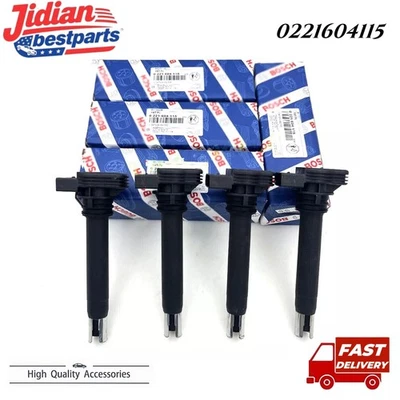 4 PACK 0221604115 Ignition Coils for Audi A3 A4 A5 TT VW GTI 2.0L 06H905115B - Image 1 of 4