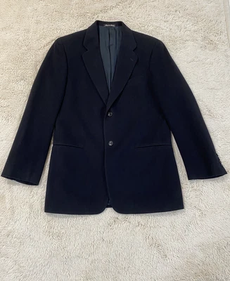 Calvin Klein Made in Italy Men’s Suit Jacket 41 Navy Blue Cashmere Angora Wool - Image 1 of 4