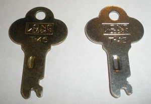 Langes Schloss Vintage Schlüssel T-46 Petersburg Virginia USA 2er Set - Bild 1 von 6