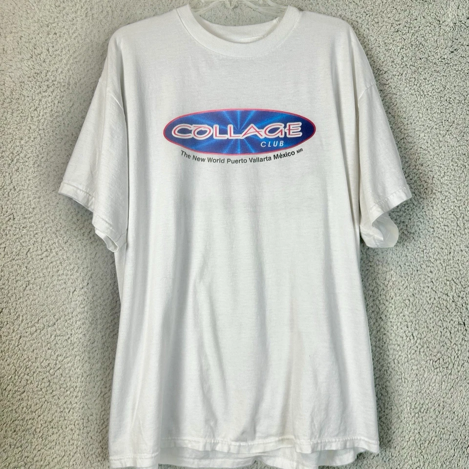 VTG Y2K College Club Men’s XL T Shirt - The New World Puerto Vallarta, MX Party - Image 1 of 4