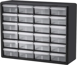 24-Drawer Plastic Small Parts Storage Cabinet Organizer Box for Hardware Craft - Picture 1 of 7