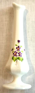 Milchglas Knospenvase Fenton lila Veilchen auf 2 Seiten signiert E Momar 7,5" Vintage sehr guter Zustand - Bild 1 von 10