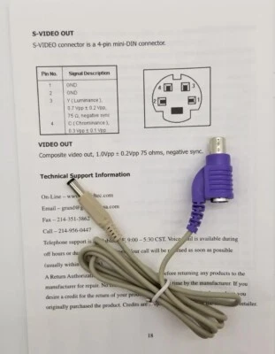 4-PIN S-Video Mini DIN Male TO COMPOSITE RCA Female Video AV Cable Adapter - Image 1 of 3