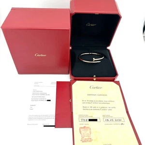 Cartier JUSTE UN CLOU 18K Rose Gold 3.6 mm Bracelet Size 18 Coa Boxes Receipt - Picture 1 of 11