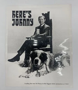 Johnny Carson Smirnoff Fresca Marketing Black & White Glossy Coca Cola Photo - Picture 1 of 5