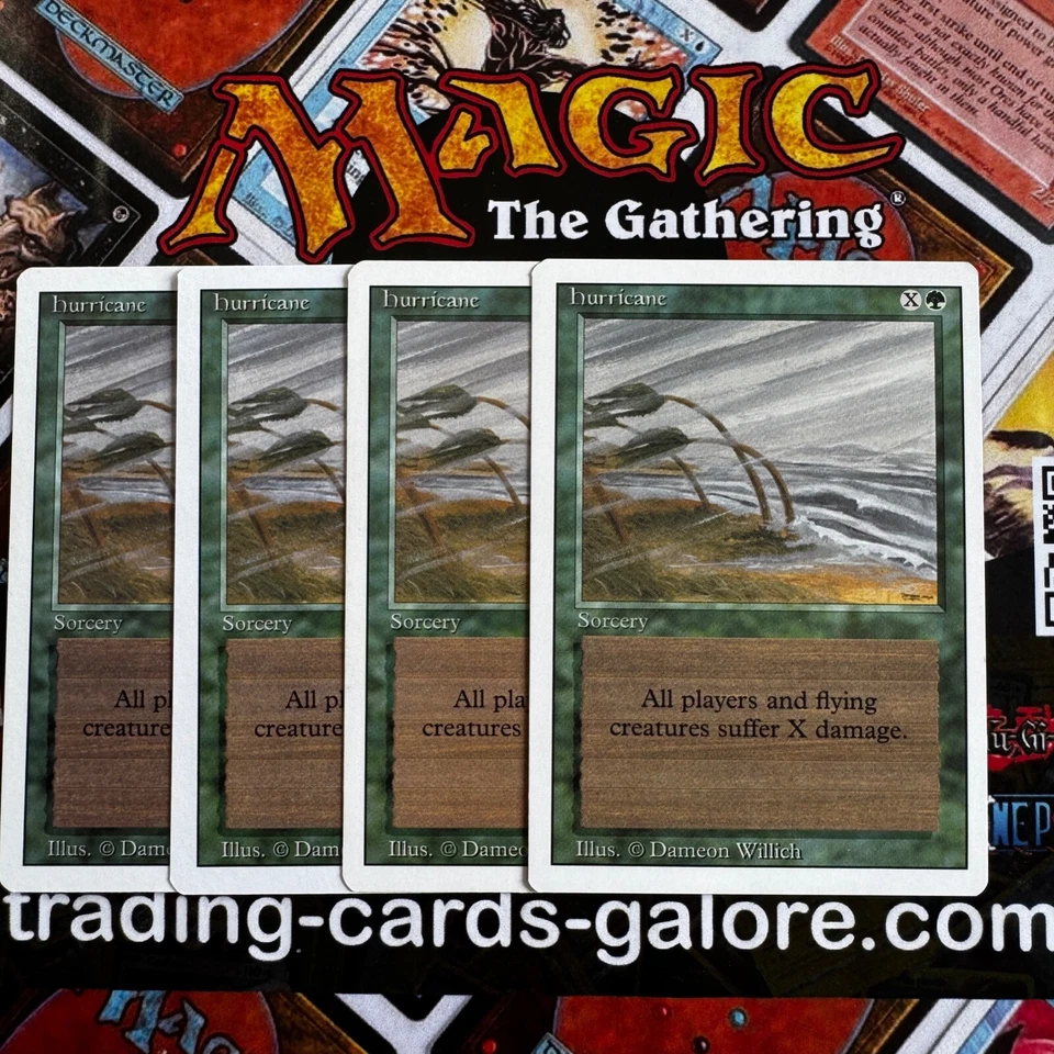 4 X MTG Hurricane - Sorcery Revised 1994 MtG MAGIC THE GATHERING VG/NM - Image 1 of 1