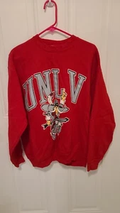 Vintage UNLV Runnin Rebels Sweatshirt L Red Crew Neck 90's Pull Over  - Picture 1 of 7