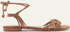 Boden Tan Tie Ankle Leather Flat Sandals UK 5 EU 38