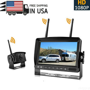 Digital Wireless IR Rear view Backup Camera HD 7'' Monitor for Van Truck RV Bus