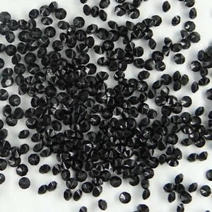 216 20 *** 60 alte Strasssteine (60er Jahre) konischer Boden 2,0mm SCHWARZ - Bild 1 von 3