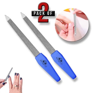 Coarse Nail File Diamond Dusted Professional Nail Buffer Small Blue Handle Grip. - Picture 1 of 5