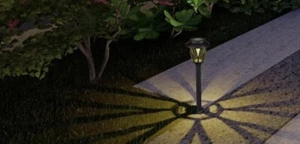 Portfolio, 4 Ct - Black Solar Integrated LED Path Garden Light Set - Picture 1 of 4
