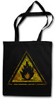 CAUTION FLAMMABLE SIGN HIPSTER BAG - Stofftasche Stoffbeutel - Warning Fire Logo