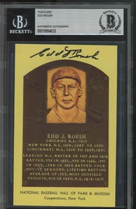 Edd Roush - Autographed Hall of Fame Postcard - Beckett Authenticated (d. 1988) - Picture 1 of 2