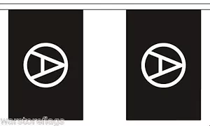 ANARCHY BLACK FLAG BUNTING 3 metres 10 FLAGS ANARCHIST ANARCHO PUNK - Picture 1 of 1