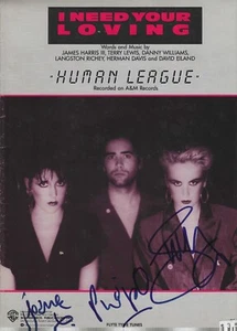 THE HUMAN LEAGUE signed OAKEY, CATHERALL & SULLEY - Sheet Music - AUTHENTIC - Picture 1 of 3