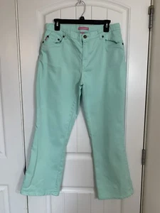 Woman Within jeans size 12WP mint green five pocket zipper cotton mix - Picture 1 of 8