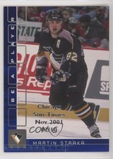 2001-02 ITG Be A Player Memorabilia Sapphire Chicago Sun-Times /10 Martin Straka