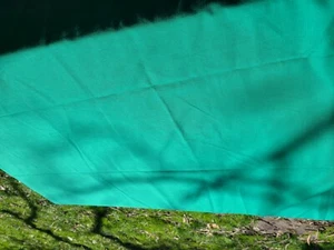 Vintage Tablecloth great Green MCM  96 x 60 scalloped embroidery sweet holiday - Imagen 1 de 7