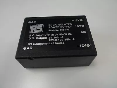 Transformer 12 Volt 5 Volt DC Encapsulated Power Supply Radio Spares 591-773 - Image 1 of 4