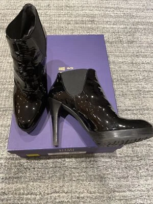 Stuart Weitzman Black Patent Leather Booties sz 8.5 - Image 1 of 4