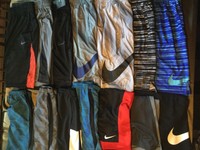 Nike Running Training Basketball Shorts Men New Tags Black Stripe White Blue