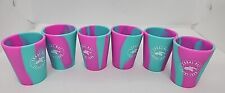 NEW Lot of 6 Silicone Drinking Cup Coral Bay Saint John Pink Tie Dye 1.35oz/40ml