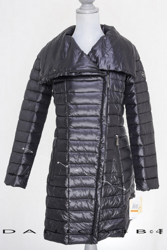 Michael Kors Piumino Imbottito Trapuntato Asimmetrico Zip Piumino Cappotto S Nero