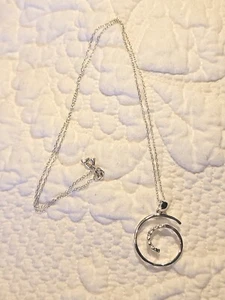 Ist Sterling Silber Life's Journey Halskette, mit Zirkonia Chips - Bild 1 von 6
