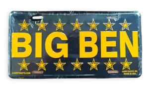 Vintage Big Ben Roethlisberger Metal License Plate NFL Black Gold Novelty Vanity - Picture 1 of 3