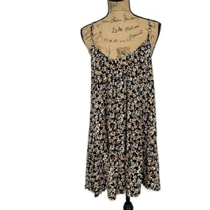 Out from Under Womens sz S Mini Dress Black Floral V Neck Strappy Open Back - Picture 1 of 4
